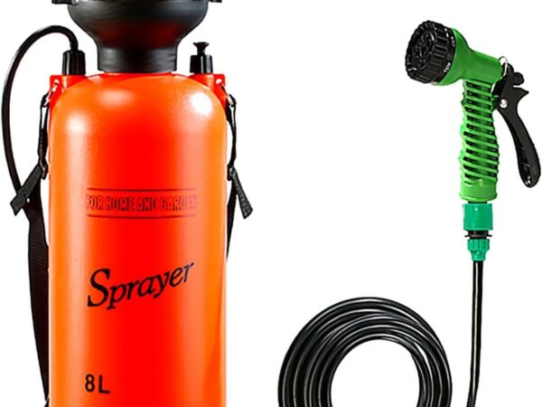 Gupcaqosjw Tragbare Campingdusche | Outdoor Camping Shower | 8 L Tragbare Druckdusche | 7 Arten Von Wassersprühmodi, Campingdusche Mit Pumpe Ohne Strom, Für Camping, Garten, Reisen, Hunde, Wandern