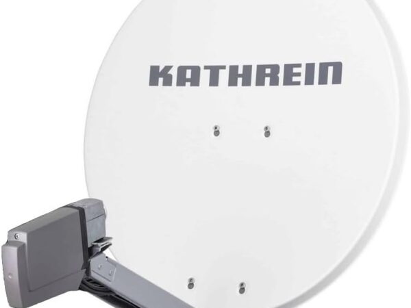 HD Sat Anlage von Kathrein für 4 Anschlüsse mit Kathrein CAS 80 (75cm) in weiß Quad LNB - Für HDTV 1080p, 3D, Ultra HD 4K
