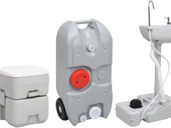 AUUIJKJF Heimartikel, tragbares Camping-Toiletten- und Handwaschständer-Set mit Wassertank, Anzugmöbel
