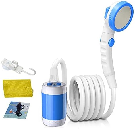 Laserbeak Wiederaufladbare batteriebetriebene Dusche Tragbare Dusche Camping Reisedusche Elektrische Mobile Duschen Portable Außenduschen Outdoor-Dusche Eingebaute 5000mAh große Kapazität USB-Kabel