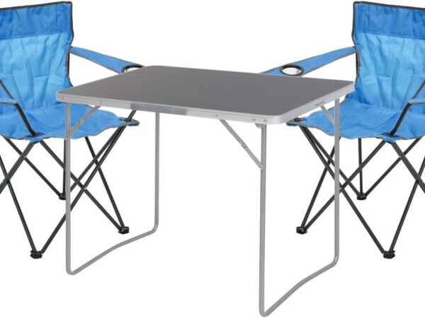 Mojawo 3er Outdoor Möbel Campingmöbel Camping Garnitur Anglerstuhl Oxford Bezug Outdoor Camping Stuhl Aluminium Tisch klappbar