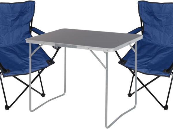 Mojawo 3tlg. Campingmöbel Set Camping Garnitur Outdoor Tragegriff Anglerstuhl Stoff Oxford Campingtisch Aluminium L80xB60xH68cm