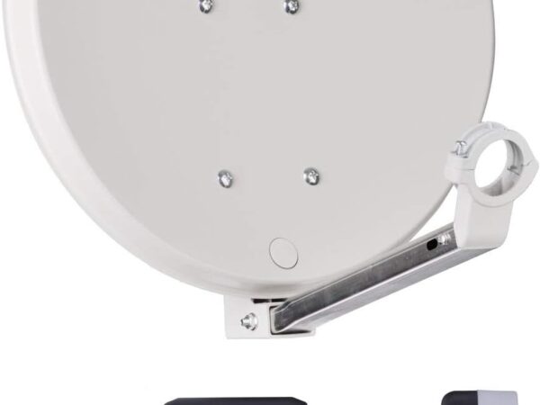 DUR-line DSA 40cm Hellgrau Hochleistungs Hart-Aluminium Spiegel - [Sat-Antenne, Satellitenschüssel, Camping, Balkon, Mini, Boot]
