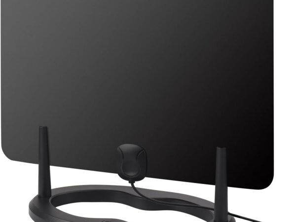 DVB-T/DVB-T2 HD Antenne 1080p - August DTA455 - Digitale TV Antenne 5dBi stärkere Zimmerantenne hohe Reichweite Standfuß/Klebepad 3m Kabel für Fernsehen und alle DVB-T2 Geräte innen außen