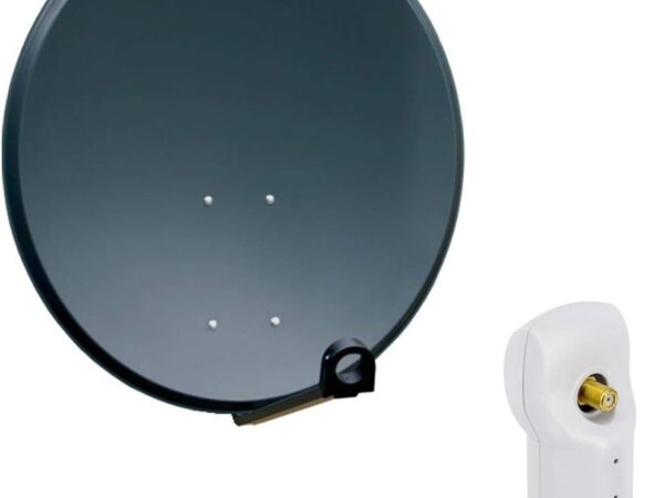 Premium X Satelliten-Komplettanlage 80cm Satellitenschüssel Aluminium Antenne Single LNB SAT für 1 Teilnehmer