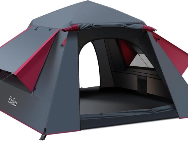 Yafaca Camping Zelt, 3 Personen Pop Up Zelt Große Wasserdicht Automatisches Wurfzelt mit 2 Regendichten Fenstern, 2 Schichten Kuppelzelt mit Abnehmbare Außenschicht, Zelt für Camping Familien