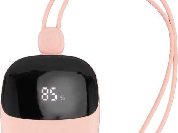 Pongnas Tragbarer, Tragbarer Halsketten-Ventilator mit 3 Geschwindigkeiten für Reisen, Camping, Wiederaufladbarer, Freihändiger Ventilator für den Außenbereich (Rosa)