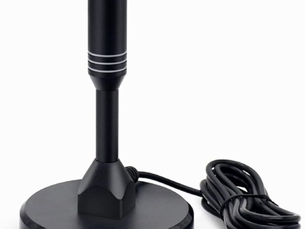 LEADSIGN Tragbare DVB-T/DVB-T2 TV-Antenne für Innen- und Außenbereich, mit Magnetfuß & 2m Kabel, hohe Verstärkung, für alle DVB-T2 Geräte (Noir)