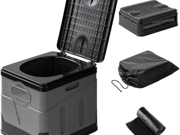 ZAYMDO Campingtoilette, Tragbare faltende Unterstützung Camping Toilette Trenntoilette, Erwachsene Reise Mobile Toilette für Reisen, Notfall, Camping, Verkehr, Angeln