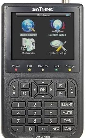 Sat-Finder Satlink WS-6908 3,5" LCD SE DVB-S FTA TFT 8,9cm Satelliten Satfinder / Satelliten-Messgerät / LNB / Satellitenfinder / Sat-Anlagen mit AV zu Scart kabel