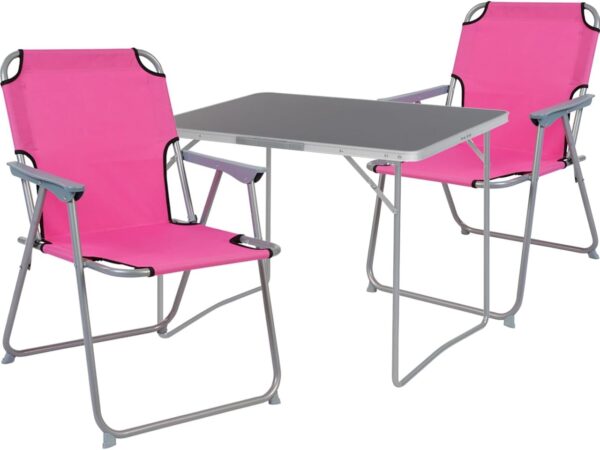 Mojawo 3er Set Outdoor Möbel Campingmöbel Set Oxford Bezug Outdoor Camping Stuhl Aluminium Tisch klappbar