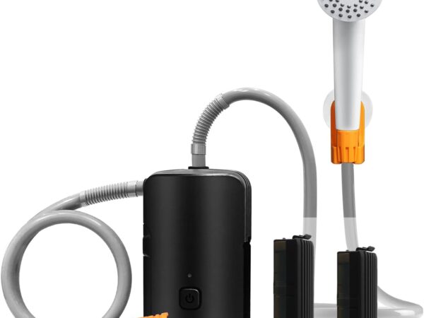 koopsmate tragbare Außendusche, 4400mAh Batterie, LED-Licht, leichte und einfach zu bedienende Campingdusche, starker Spray für Camping, Wandern, Strandspielen, ideale Wahl für Outdoor-Enthusiasten