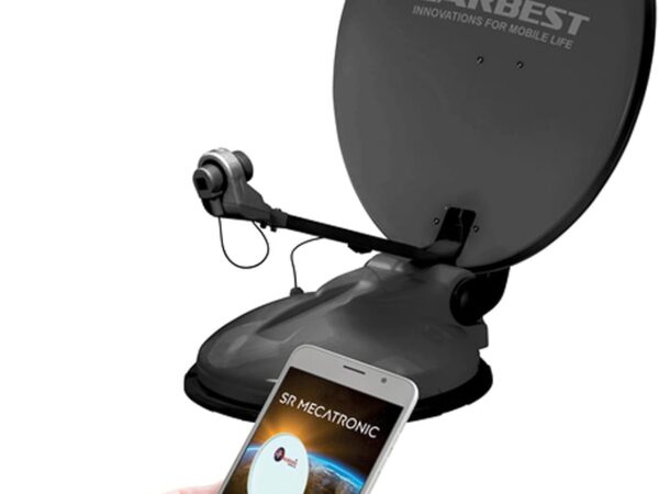 Carbest Camping-Sat-Anlage Travelsat 2 Single Sat-Anlage 68 cm, Bluetooth, Single LNB - Anthrazit für Wohnwagen, Wohnmobil