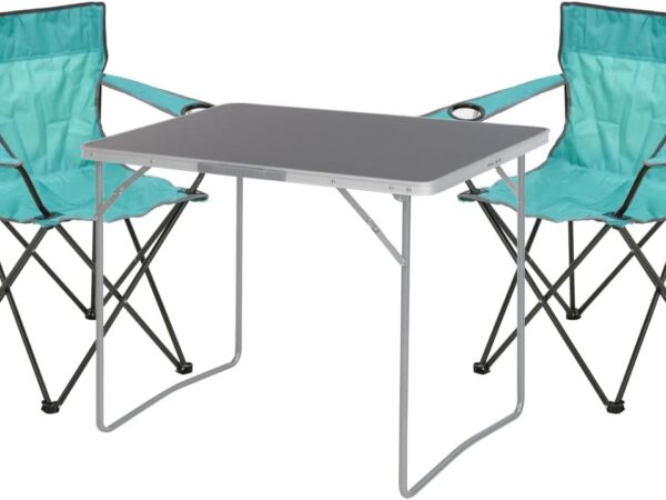 Mojawo 3er Outdoor Möbel Campingmöbel Camping Garnitur Anglerstuhl Oxford Bezug Outdoor Camping Stuhl Aluminium Tisch klappbar