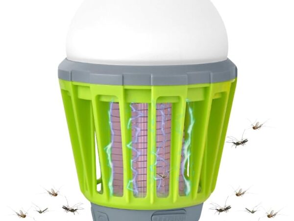 Insektenvernichter Elektrisch, Mückenschutzlampe, Elektrischer Campinglampe Mückenfalle USB, Tragbare Wasserdichte Moskito Killer Lampe, Mit 3 Beleuchtungsmodi, Für Innen Und Außen (Grün)