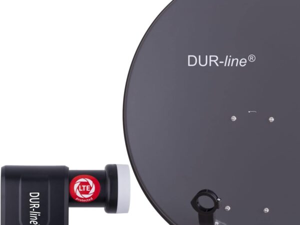 DUR-line MDA 80 Satellitenschüssel anthrazit + Octo LNB
