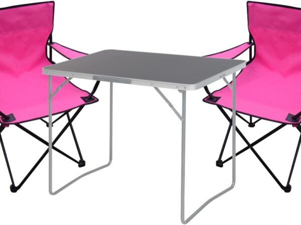 Mojawo 3tlg. Campingmöbel Set Camping Garnitur Outdoor Tragegriff Anglerstuhl Stoff Oxford Campingtisch Aluminium L80xB60xH68cm