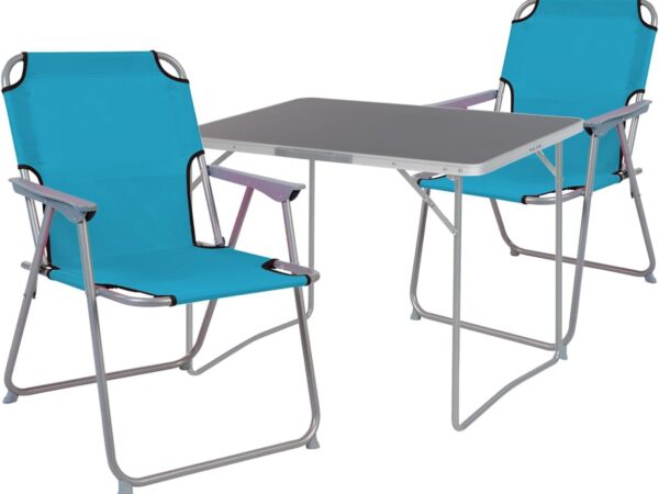 Mojawo 3er Set Outdoor Möbel Campingmöbel Set Oxford Bezug Outdoor Camping Stuhl Aluminium Tisch klappbar