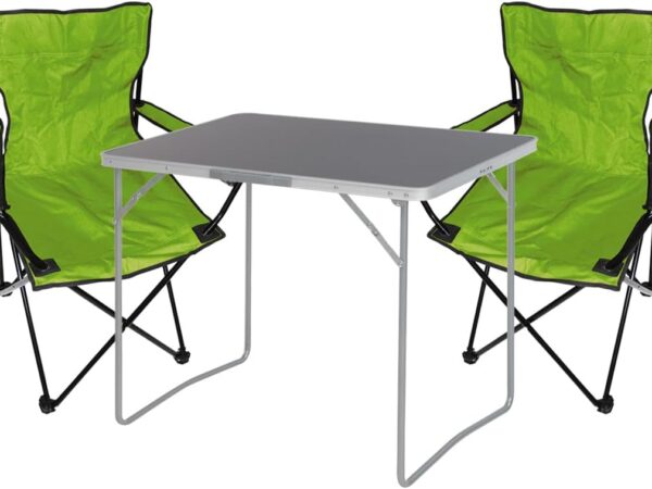 Mojawo 3tlg. Campingmöbel Set Camping Garnitur Outdoor Tragegriff Anglerstuhl Stoff Oxford Campingtisch Aluminium L80xB60xH68cm