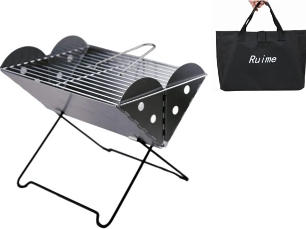 Campingkocher Hobo Kocher, Outdoor mini Grill, Camping Holzofen holzofen klein für Wandern, Picknick, BBQ Kochen, Heizen, Zelten, Unterschlupf Silber