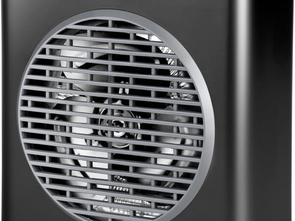 BLACK+DECKER BXSH2003E | Kompaktes Heizgerät mit 2000W | Einstellbare Leistungsstufen | 3 Betriebsarten | Einstellbarer elektronischer Thermostat | Anti-Kipp-Sicherheitssystem | Mattschwarz und Grau