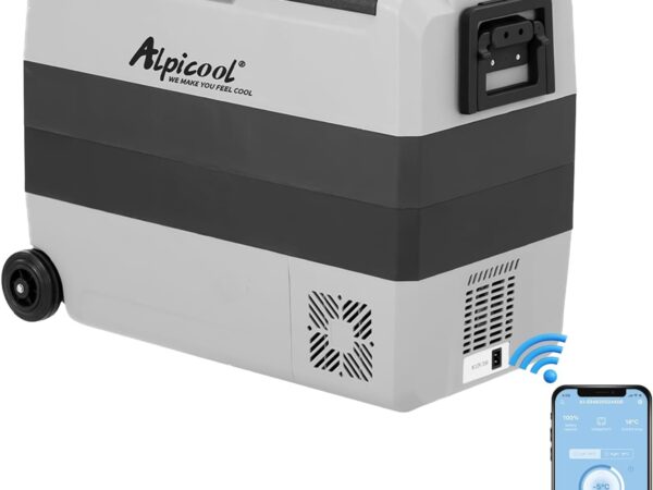 Alpicool T60 60L Kompressor Kühlbox 12V tragbarer Kühlschrank elektrische Gefrierbox klein Gefrierschrank für Auto Camping, LKW, Boot und Steckdose mit USB-Anschluss, -20℃ bis 20℃