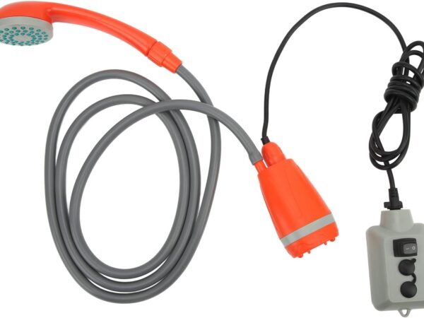 Tragbare Campingdusche, 2,5 l pro Minute Camp Duschpumpe, wiederaufladbare USB Außendusche mit Duschkopf, elektrische tragbare Dusche für Wandern, Haustierreinigung, Wohnmobil, Autowäsche, Reisen