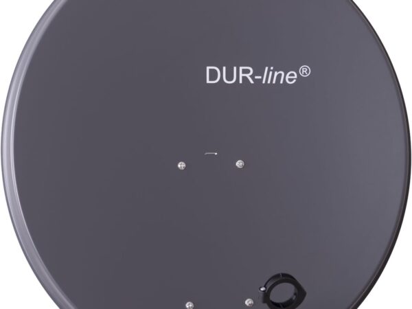 DUR-line MDA 80cm Anthrazit - Aluminium Satellitenschüssel mit LNB Feedhalterung - Sat Antenne Spiegel Anlage [Digital, Camping, Astra 19,2°, DVB-S/S2, Full HD, 4K, 3D]