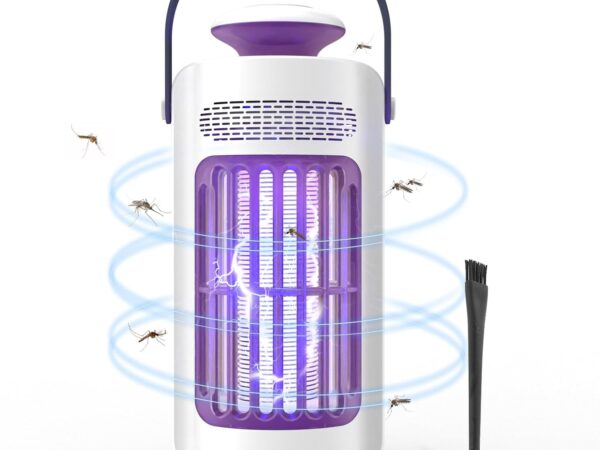 4000mAh Mückenfalle Elektrischer, Insektenvernichter Elektrisch Mückenlampe mit Wiederaufladbare Batterie für Draussen, Mosquito Killer Insektenvernichter mit USB-Ladeanschluss 111 (Weiß)