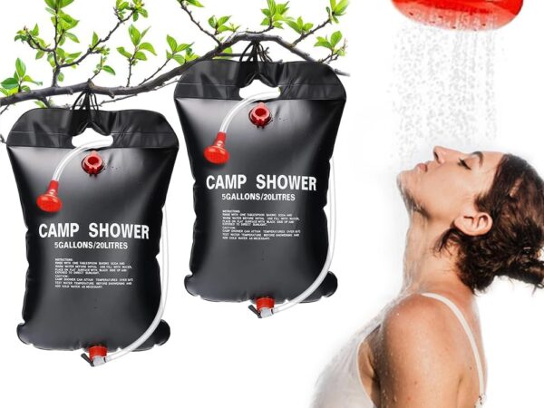 Yuragim Solar Dusche Tasche, 20L Camping Dusche, Solar Heizung Camping Dusche Tasche für Wandern Klettern, Reisedusche mit Duschkopf Schlauch Tasche
