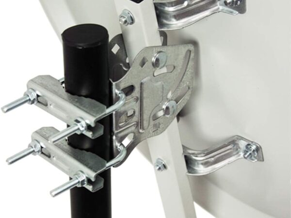 PremiumX Satelliten-Komplettanlage 80cm Satellitenschüssel Aluminium Hellgrau Quad LNB Monoblock Astra Hotbird, 2 SAT 4 Teilnehmer