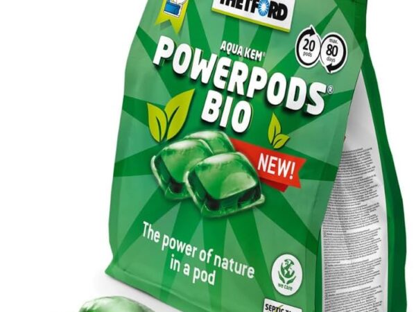 Thetford Power Pods Bio Sachets Tabs für Camping-WCs & Chemietoiletten – Sanitär-Zusatz 20 Anwendungen - Alternative zur Sanitärflüssigkeit - zersetzt Fäkalien umweltfreundlich und verhindert Gerüche