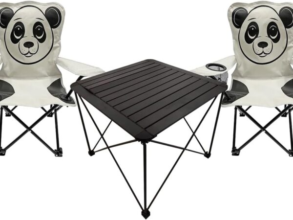 Mojawo 3er Kinder Campingmöbel Set Camping L52xB52xH46cm 1x Campingtisch + 2 Anglerstühle Textilen Outdoor mit Tasche