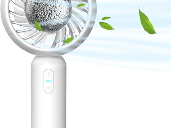 flintronic Mini Ventilator Handventilator Leise, Ventilator Klein mit kühlung, USB akku ventilator stark, Tragbarer Taschenventilator Fan Lüfter für Büro, Zuhause, Sport, Camping, Reisen -Weiß