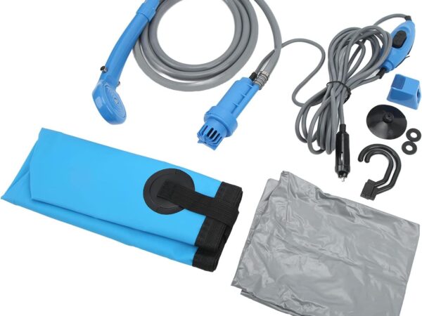 Headerbs Tragbare Camping-Dusche, Zusammenklappbares Eimer-Set, 12 V, 20 L Fassungsvermögen für Außenduschen, Camping, Autowaschen