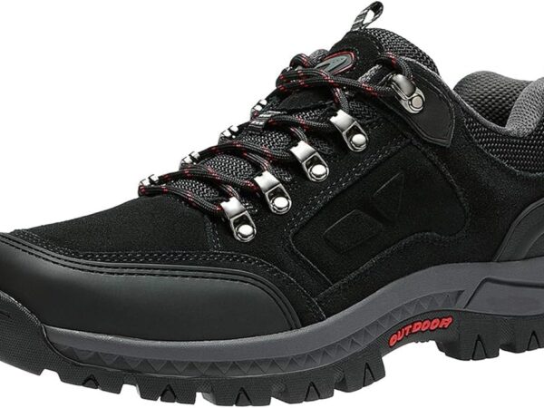 OutPro Wanderschuhe Herren Outdoor rutschfest Trekkingschuhe Komfortabel Männer Hiking Schuhe für Camping Wandern Schwarz46