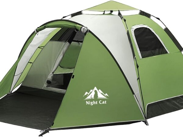 Night Cat Pop Up Zelt 3 4 Personen：Wasserdicht Wurfzelt Atmungsaktiv Einfache Einstellung für Camping Wandern