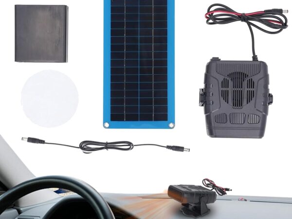 Solar Autoheizung - Elektrische Enteisungsheizung, Tragbare Autoheizung Mobil | 30w Solarstrom Set Zum Trocknen Heizen, Effiziente Solarpanel Fahrzeug Heizung, Ideal Für Winter Camping