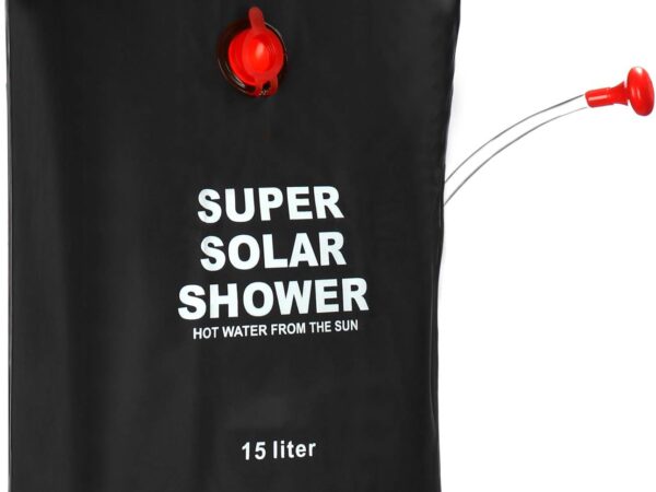 com-four® Campingdusche - Kompakte Solardusche mit 15 L - Mobile Outdoor-Dusche für Camping, Garten, Strand und Urlaub (Campingdusche 15l)