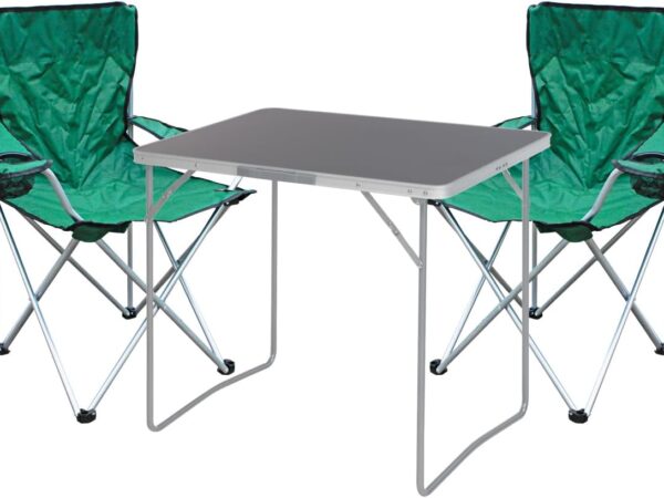 Mojawo 3tlg. Campingmöbel Set Camping Garnitur Outdoor Tragegriff Anglerstuhl Stoff Oxford Campingtisch Aluminium L80xB60xH68cm