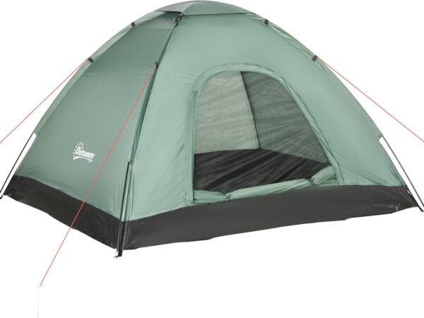 Outsunny Kuppelzelt für 2 Personen leicht, stabil wasserdicht Familienzelt mit Tür&Fenster Packtasche, Haken, Campingzelt mit 2000mm Wassersäule Zelt für Camping Reise Trekking Garten