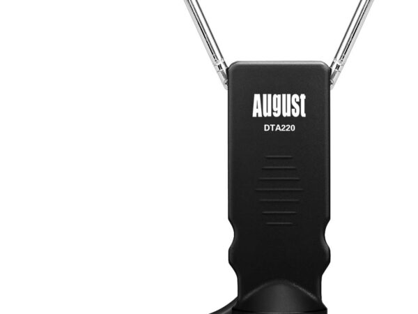 DVB-T/DVB-T2 HD H.265 TV Antenne -August DTA220- Mini Zimmerantennte mit Saugnapf Digitale Innen- & Außenantenne für DVB-T Receiver/DAB/FM Radio/Fernseher mit integriertem DVB-T2 Tuner/Sticks