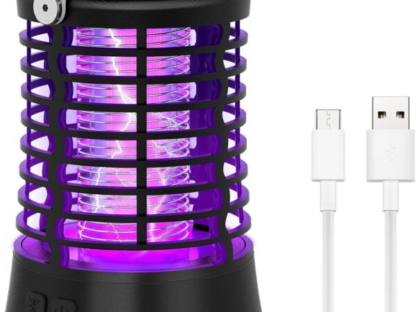 HgUltra Insektenvernichter pour Camping - Mückenlampe USB Rechargeable mit LED Licht, IP66 Wasserdicht, Tragbare Anti Mücken Lampe Mückenfalle Akku für Outdoor & Innen