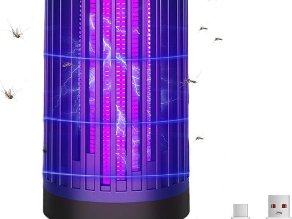 Insektenvernichter Elektrisch, 2 in 1 Elektrischer Insektenfalle Mückenlampe mit UV-Lampe, USB Insektenvernichter für Schlafzimmer, Wohnzimmer Büro, Küche und Camping
