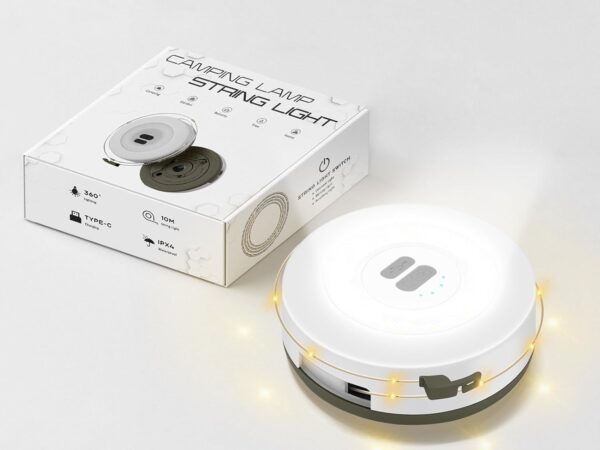 Civikyle 10M LED Lichterkette Außen Innen Campinglampe Aufladbar Wetterfest fur Aussen Garten Balkon Vorzelt Bäume Weihnachten Party Festival Deko