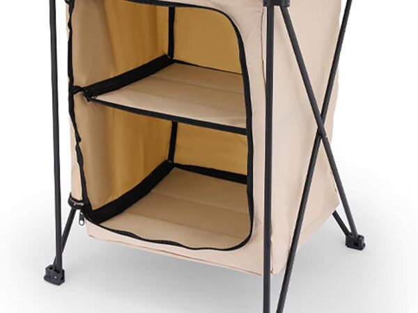 FVTVHEV Campingschrank Faltbar für Zelt und Wohnmobil,Campingregal mit Tischaufsatz,Campingmöbel,40x40x58CM,Aufbewahrung von Kleidung,Lebensmitteln,Kochutensilien,Campingzubehör C