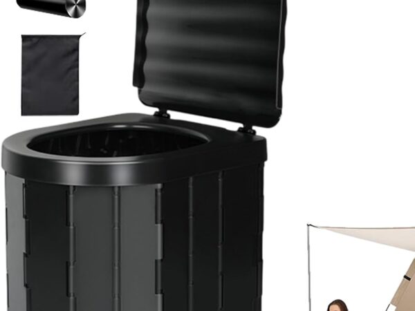 Reisetöpfchen, Campingtöpfchen für Erwachsene,Reise-Klapp-Toilettensitz mit Deckel | Tragbare Töpfchen-Autotoilette mit 15 Müllbeuteln und Aufbewahrungstasche, Camping-Badezimmer für Reisen, Ausflüge