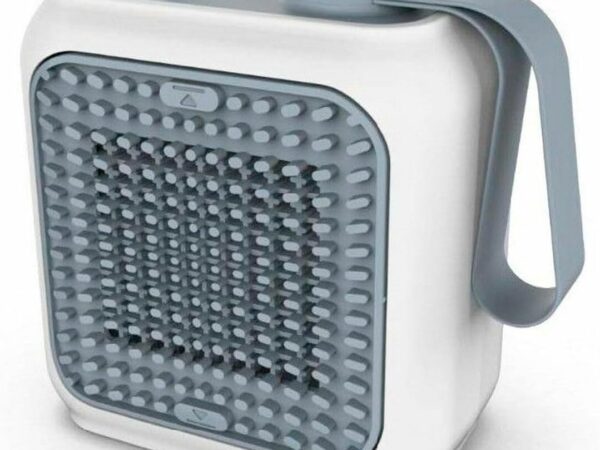 De'Longhi Capsule Desk Keramik-Heizlüfter HFX10B03.LB, leiser Mini-Schnellheizer, ausrichtbarem Gitter, Sicherheitsthermostat, ideal für den Schreibtisch und für unterwegs, 360 Watt, Hellblau