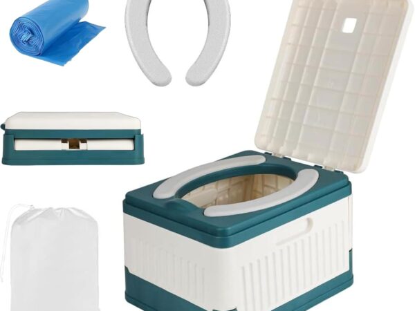 Töpfchen für Kinder Baby Toilettensitz - Campingtoilette Tragbare Reisetoilette für Kinder, Faltbares Camping Toiletten Kinder Unterwegs, Baby Potty Travel mit 20 Toilettenbeutel, 25,5 x 22 x 17 cm
