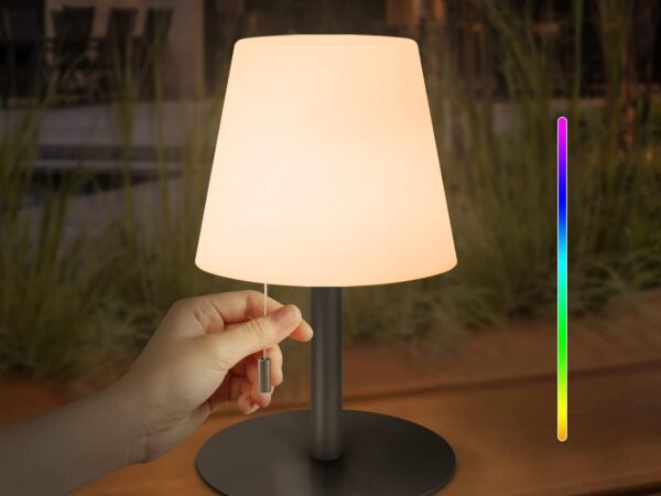 FUYO LED Akku Outdoor Tischlampe mit 8 Farben Dimmbar Kabellos Tischleuchte Tragbare Farbwechsel Nachtlicht Lampe für außen garten schlafzimmer camping ostern dekoration